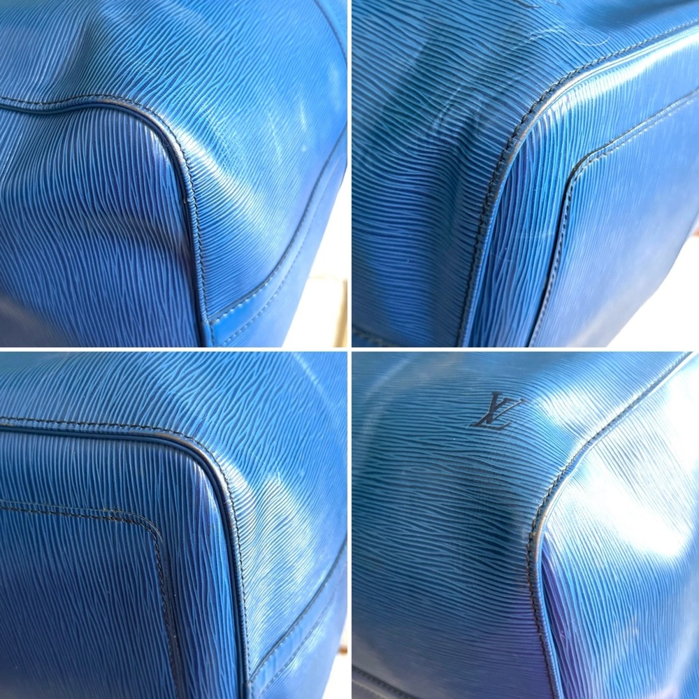 Authentic Louis Vuitton unisex Keepall 60 bag M42946 Toledo blue Epi leather XL - Picture 14 of 16